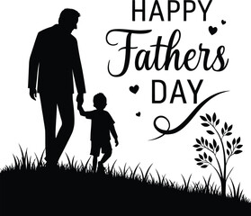 Father's day silhouette vector