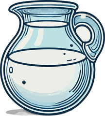 Artistic illustration of a water pitcher filled with refreshing liquid for drinking or beverages