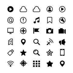 Create a clean, modern UI icon pack featuring glassmorphism design. Icons should be vibrant and subtly detailed.