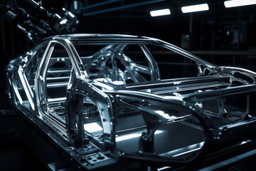 Sleek and futuristic chrome concept car