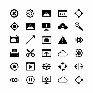 Design a set of sleek, modern icons representing HTML, CSS, and JavaScript technologies.  Include vibrant colors and clean lines.