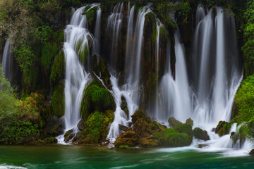 Obraz premium Kravica waterfall in Bosnia and Herzegovina. Natural tourist attraction.