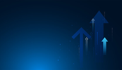 Multiple arrows ascending together represent unity, team progress, and the achievement of key business, and forward momentum. technological growth concept vector illustration
