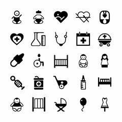 Design a set of diverse and inclusive pregnancy and maternity icons depicting various stages, emotions, and experiences.