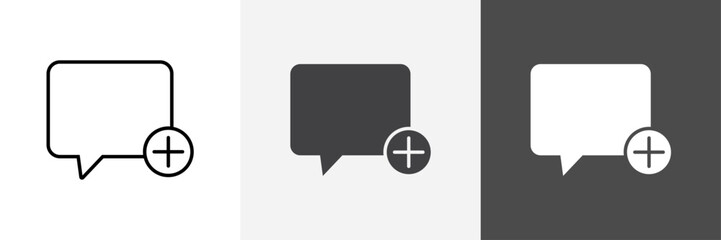 Fototapeta premium Add chat icon set vector art