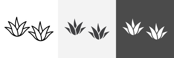 aloe vera icon set vector art