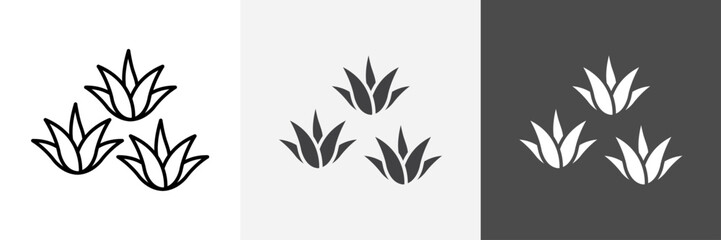 Aloe vera icon set vector art