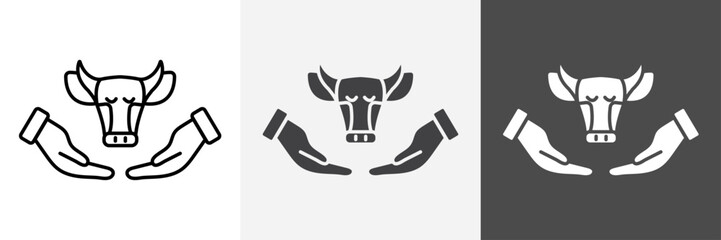 Animal husbandry icon set vector art