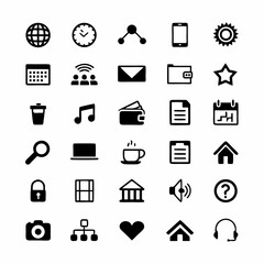 Design a vibrant icon set representing diverse work-from-home scenarios, including remote meetings, home office setups, and flexible workstyles.