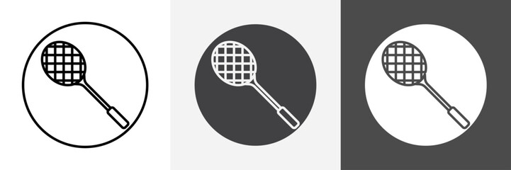 Badminton racquet icon set vector art