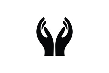 Protective Hands Icon Symbol of Care and Support