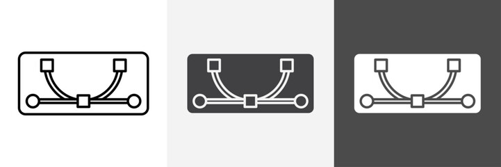 Bezier curve icon set vector art