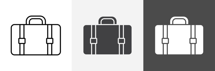 Briefcase icon set vector art