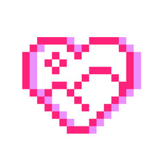 Pink gallery heart pixel icon