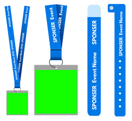 Best Wristband lanyard template with sponsor text vector