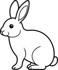 Obraz premium bunny rabbit icon line art vector illustration on transparent background