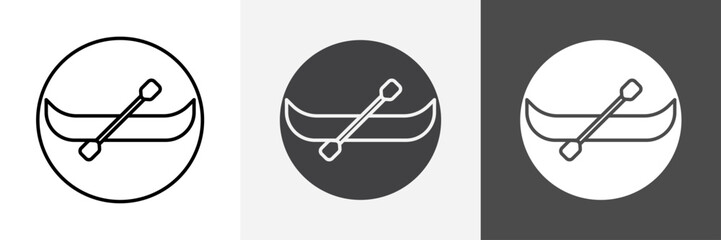 canoe icon set vector art