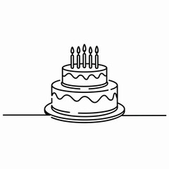 Delicious Two-Tiered Birthday Cake with Candles