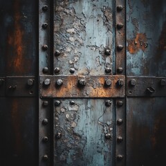 Texture of an old rusted metal door