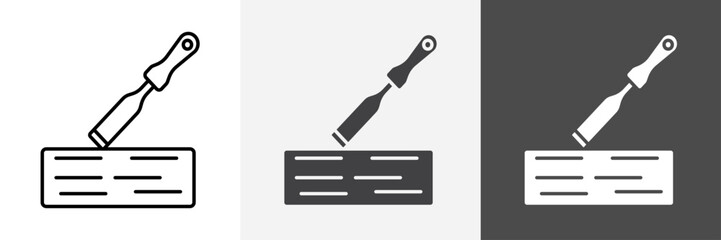 chisel icon set vector art