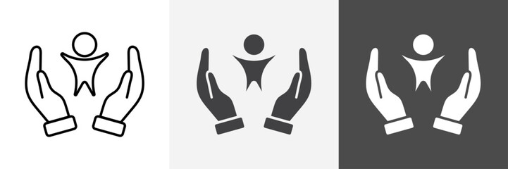 child protect icon set vector art