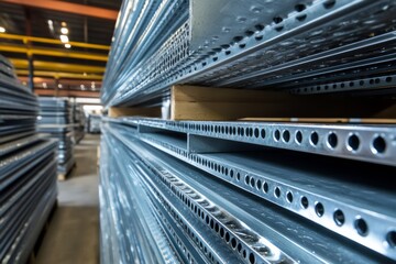 Obraz premium Closeup photo of manufactured steel frames