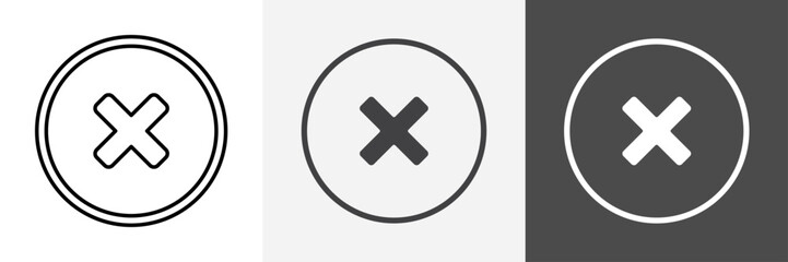 Obraz premium Close button icon set vector art