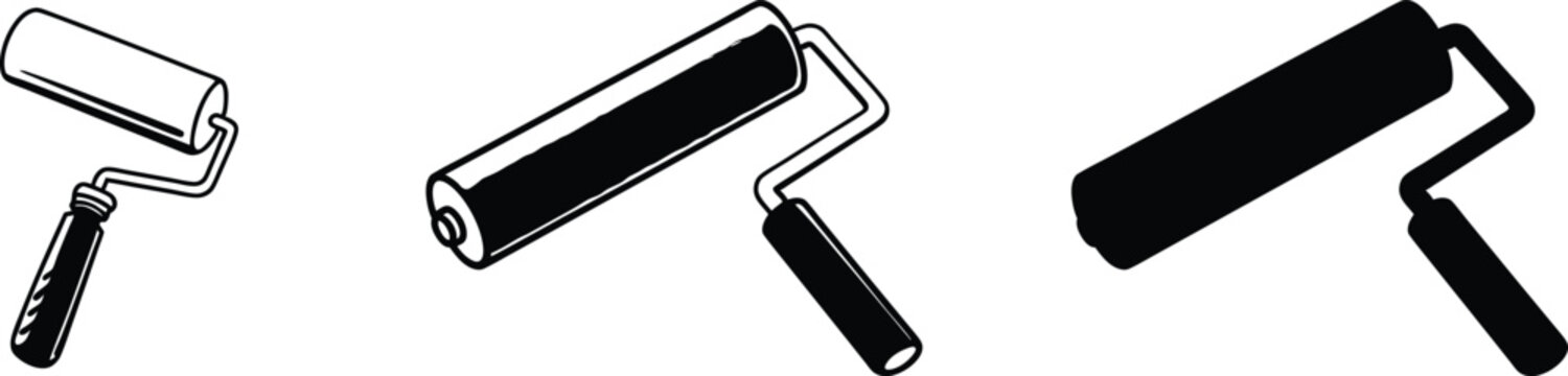 Paint roller clipart vector.