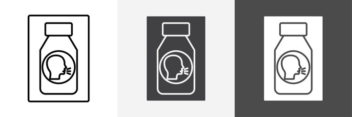 cough syrup icon set vector art