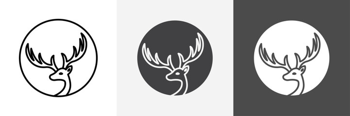 Deer animal icon set vector art