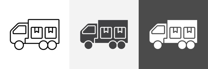 delivery truck icon set vector art