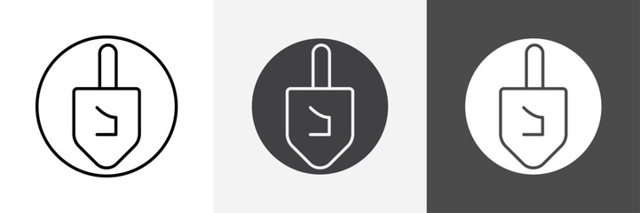 dreidel icon set vector art