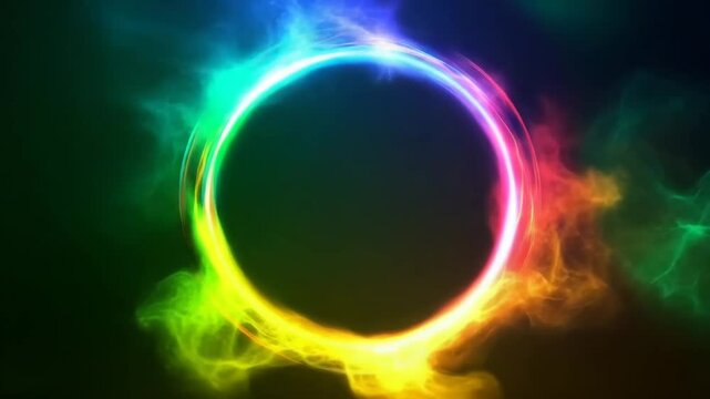 Radiant Circular Glow on Black Background