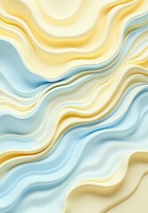 Abstract Wave Pattern: Pastel Blue and Yellow
