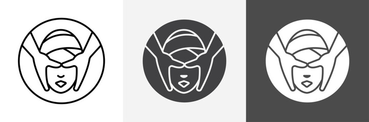 face massage icon set vector art