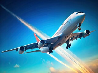 Airplane Taking Off, Jet Aircraft Rear View, Airliner Departure, Huge Plane, Flight Photography, Aviation Image