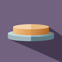 Minimalist 3D Podium Illustration with Long Shadow on Purple Background Perfect for Product Display or Presentation Mockup Clean and Modern Design