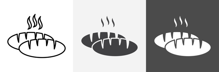 fresh bread icon set vector art