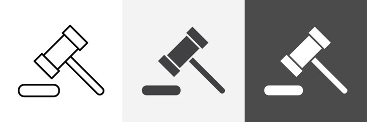 Gavel icon set vector art