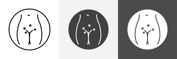 Genital rash icon set vector art