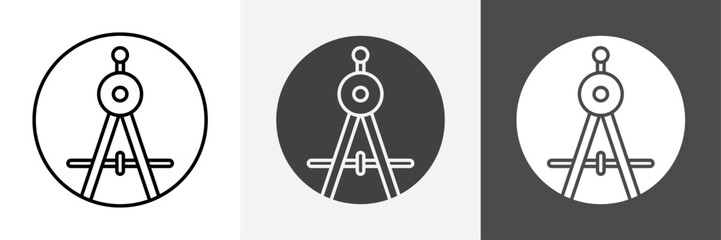 geometric compass icon set vector art