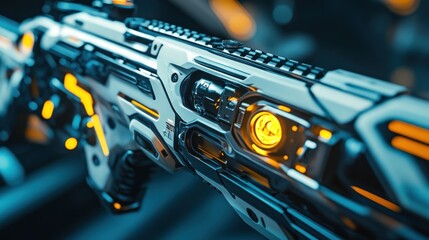 Fototapeta premium Futuristic weapon close-up