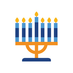 Colorful Hanukkah lamp vector art illustration