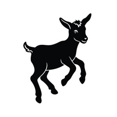 Fototapeta premium Baby Goat Jump Vector Illustration