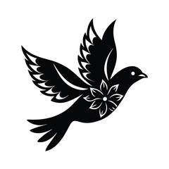 Fototapeta premium Bird Flying Floral Vector Design