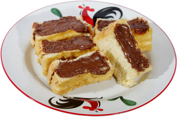 toast with chocolate spread on plate