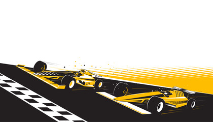 Motorsport car racing. Sports race concept
