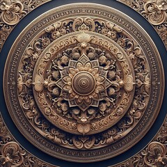 Obraz premium Medallion Brocade Brocade with repeating medallion motifs often