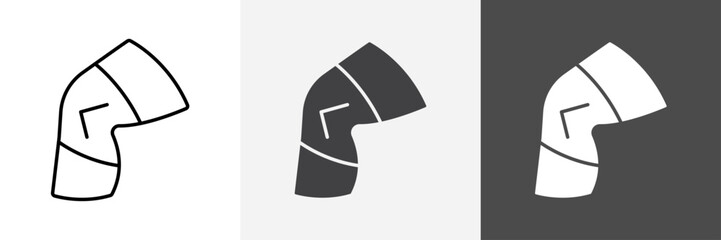 Knee Orthopedic Brace icon set vector art