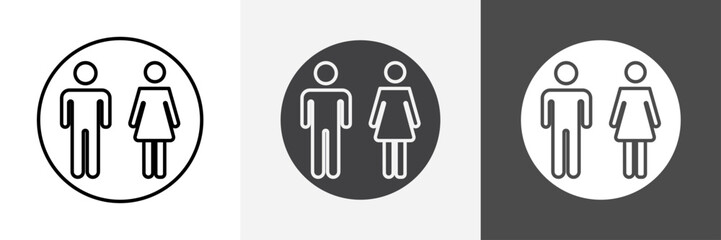 Man and Woman icon set vector art